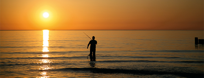 LISA-Sprachreisen-Englisch-Worthing-Meer-Angler-Angeln-Sonneuntergang-draussen